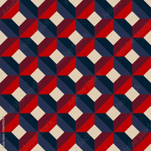 modern Hexagon fabric pattern usa color style .