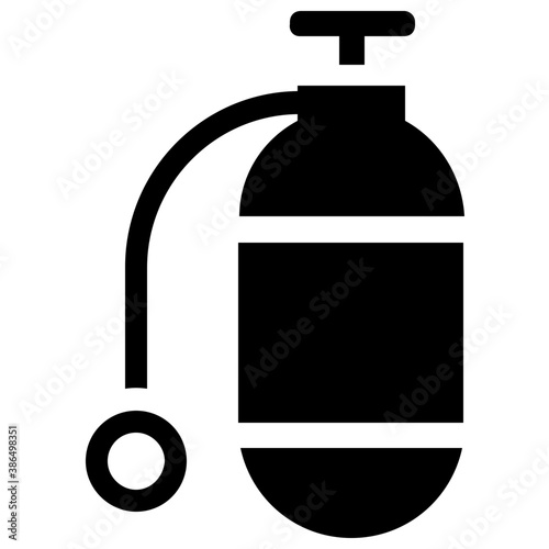
A cylinder with a pipe depicting oxygen cylinder
