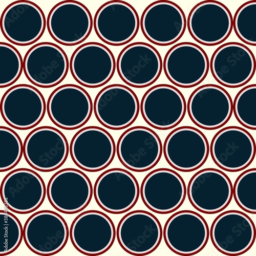 Repeating abstract monochrome circle pattern - halftone usa color fabric vector background graphic