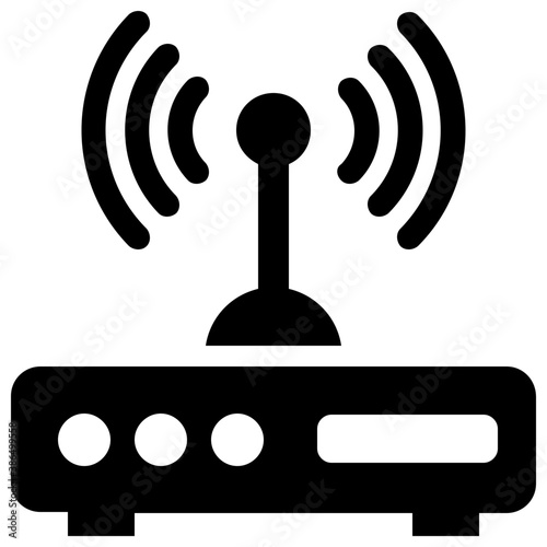 
N i shape placed in an icon with curve shaped signals beaming from both sides, this is wifi antenna graphic 
