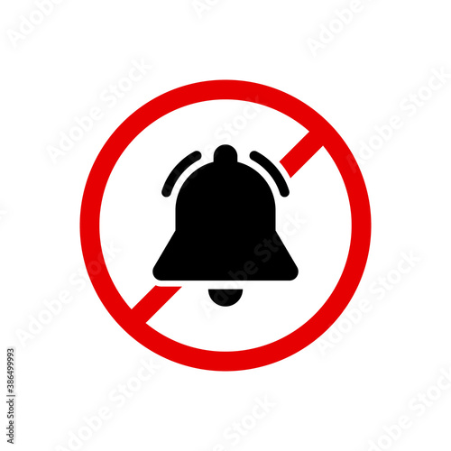 Alarms forbidden sign.Silent Notification Flat Icon Vector.