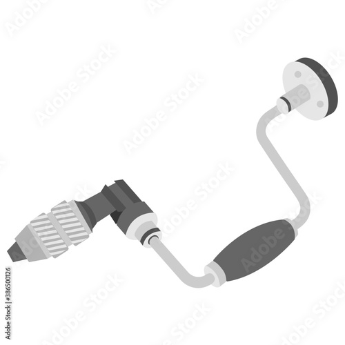 
Bicycle handle like tool, i e conical from one side while brace like from the other enoting ratchet brace icon
