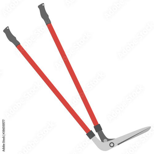 
Long handle ending with two blades denoting law shear icon 
