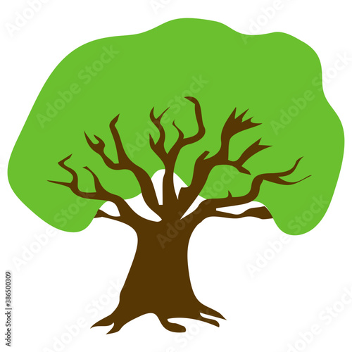 
Tree with single leaf structure as one leaf on one stem, this is apple tree icon 
