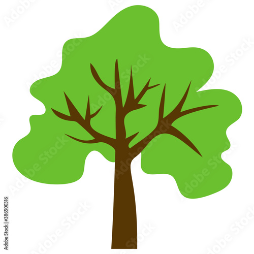 
Tree with single leaf structure as one leaf on one stem, this is apple tree icon 
