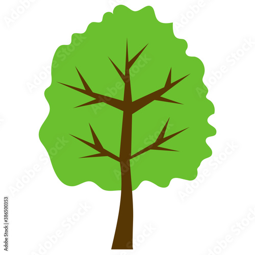 
Tree with single leaf structure as one leaf on one stem, this is apple tree icon 
