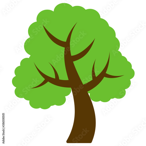 
Tree with single leaf structure as one leaf on one stem, this is apple tree icon 
