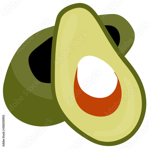
Vegetable in a slight pear shape with brown sprute inside, this is avocado icon  
