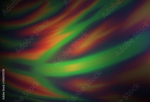 Dark Green  Red vector glossy abstract background.