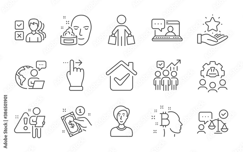 Friends chat, Face cream and Lawyer line icons set. Business statistics, Engineering team and Loyalty program signs. Payment method, Touchscreen gesture and Buyer symbols. Line icons set. Vector Friends chat, Face cream and Lawyer line icons set. Business statistics, Engineering team and Loyalty program signs. Payment method, Touchscreen gesture and Buyer symbols. Line icons set. Vector