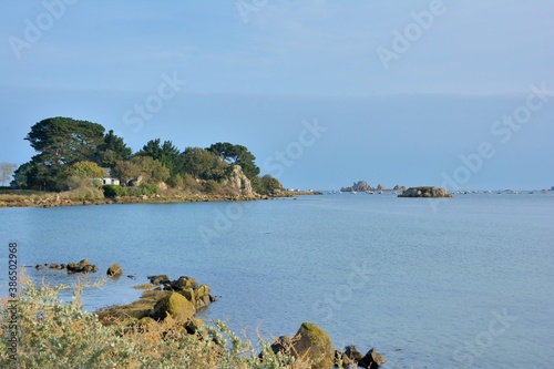 Beautiful seascape of the coast at Penvenan-Bugueles in Brittany. France photo