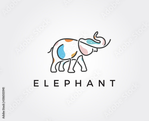 minimal elephant logo template - vector illustration
