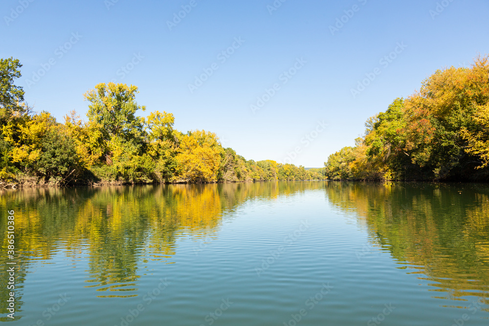 Calm river at the time of autumn