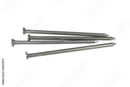 Steel nails isolated on a white background