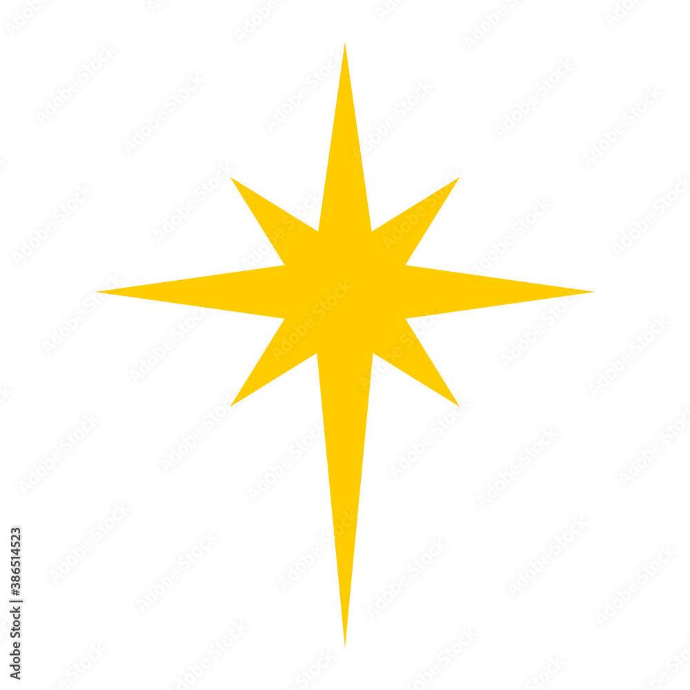 Christmas star vector. Golden star