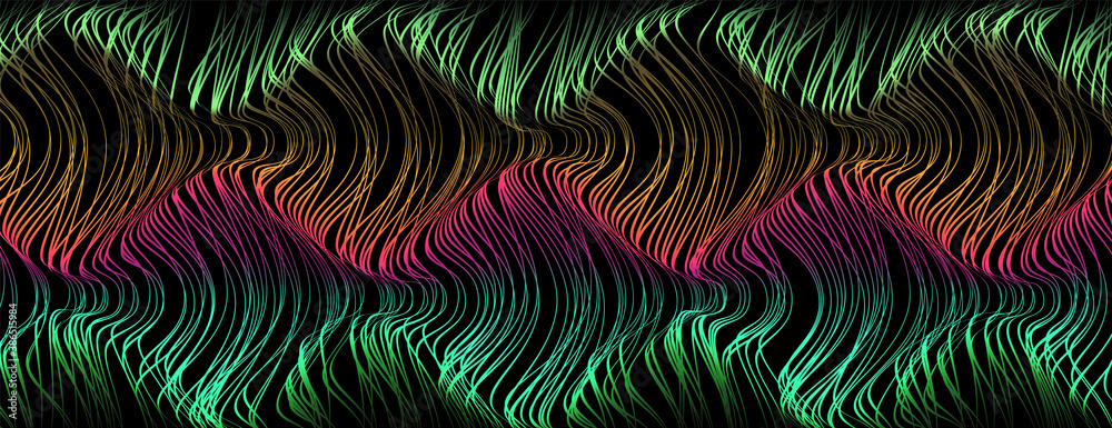 Futuristic volumetric landscape. Top view of the topology of the space with hills and valleys from above. Play of space.