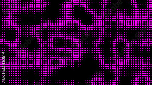 Electric neon waves filling the ether. Shimmering acid dots forming a pattern of smooth lines, bumps and depressions