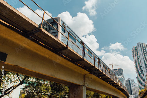 View of Miami Subway from beneath an underpass photo