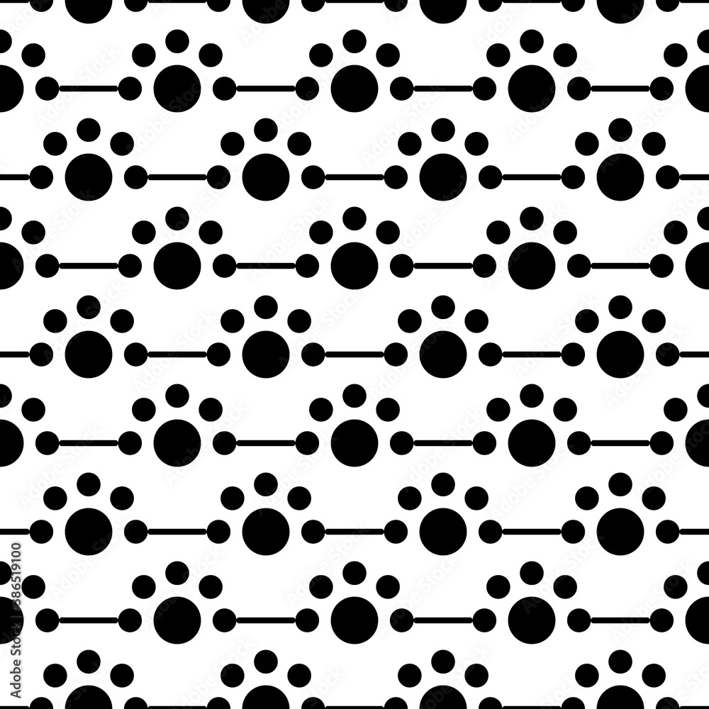 Fototapeta premium Circles, figures seamless pattern. Dots print. Circular shapes ornament. Rounds wallpaper. Polka dot background. Dotted backdrop. Abstract digital paper, folk designing, ethnic textile print. Vector.