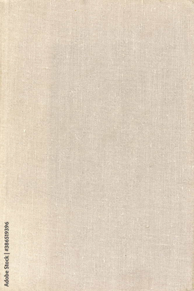 Fototapeta premium Textile texture. Old book cover. Rough canvas surface. Blank retro page. Empty place for text. Perfect for background and vintage style design.