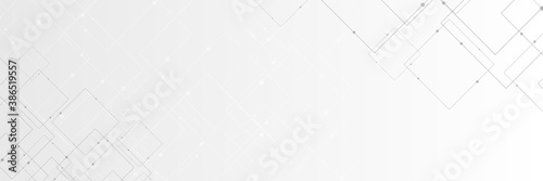 Abstract white background with technology communication data element shape and dots 