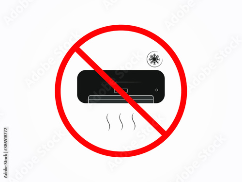 air conditioner, ban, vector icon, eps10