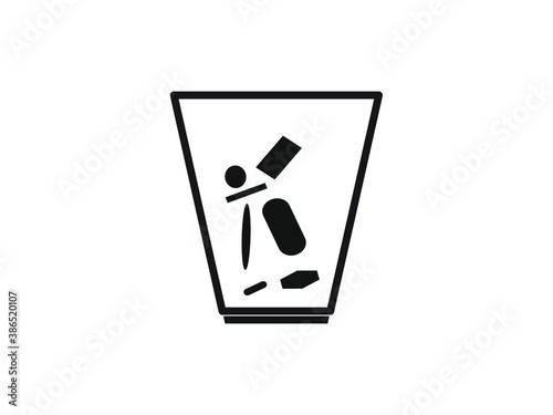 garbage bin waste vector icon eps10