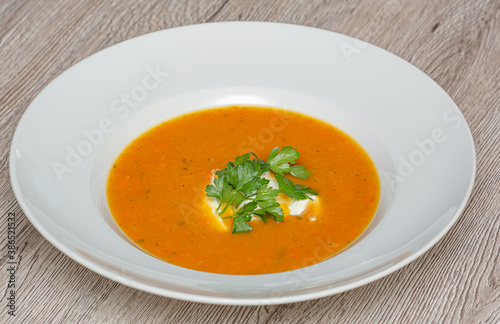 soup with carrot parsley and cream