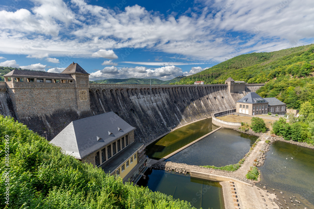 The Edersee Dam, a hydroelectric dam spanning the Eder river in northern Hesse, Germany.