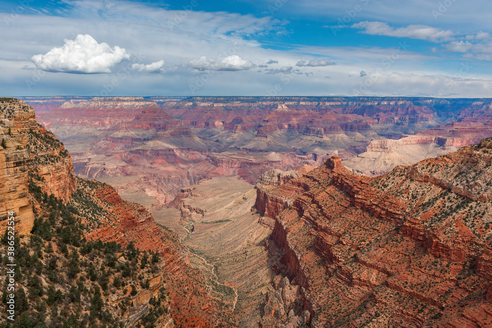 Grand Canyon landscape at sunset from South Rim, Arizona, United States of America (USA).