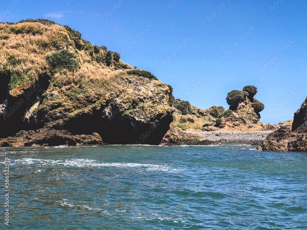 The coast of island with a rock with monkey form