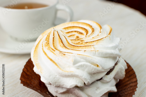 Big White Meringue Cookie Made from Whipped Egg Whites