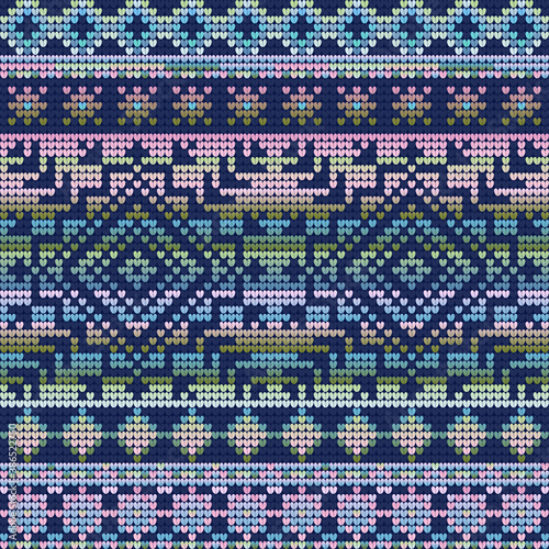 Cool Colors Seamless Pattern of Christmas Ugly Sweater, gradient background