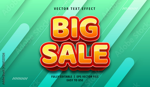 3D Big Sale Text effect, Editable Text Style