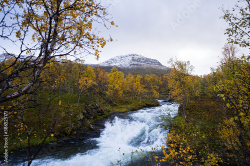 waterfall in autumn
