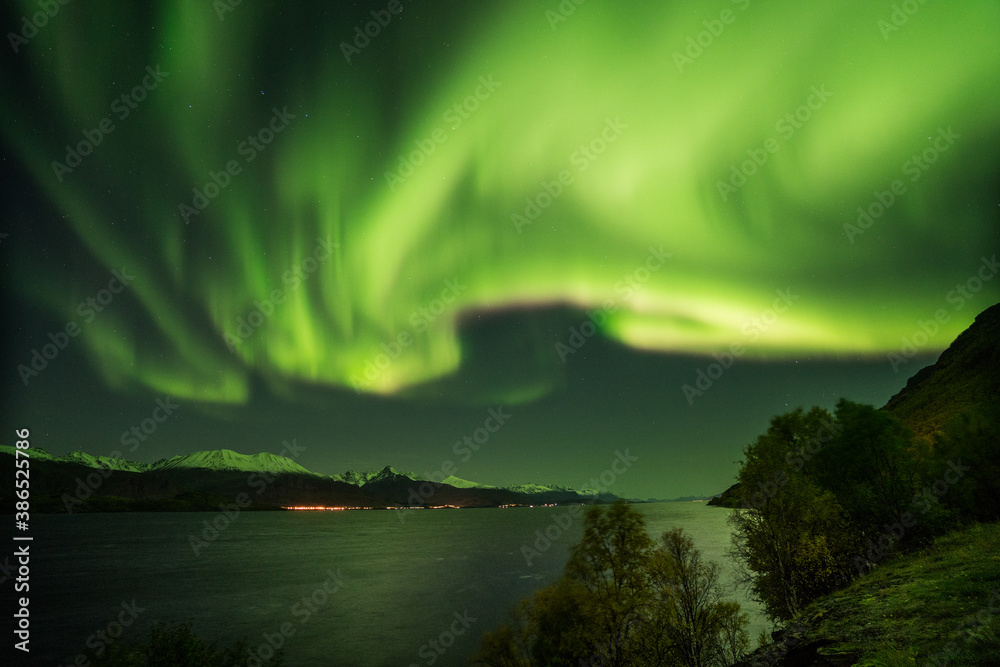 aurora over a lake in Norway