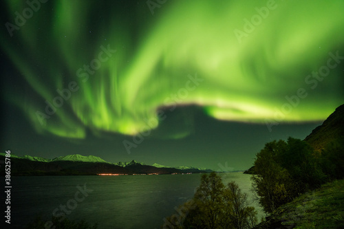 aurora over a lake in Norway