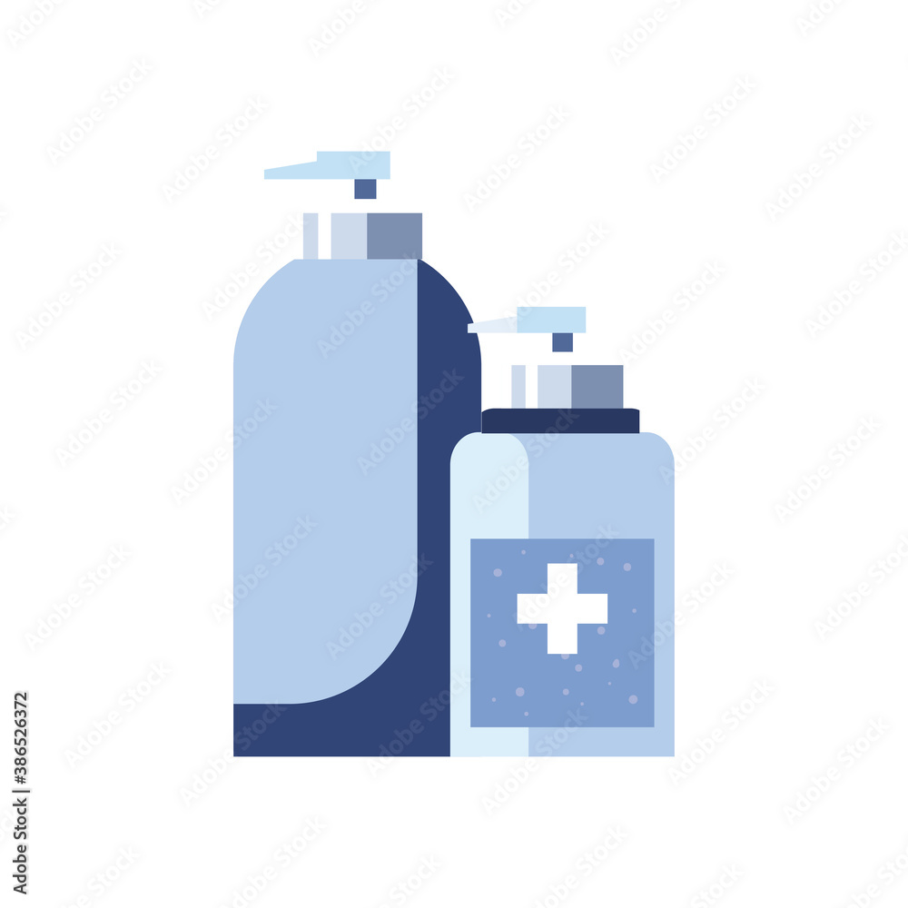 Soap dispensers flat style icon vector design