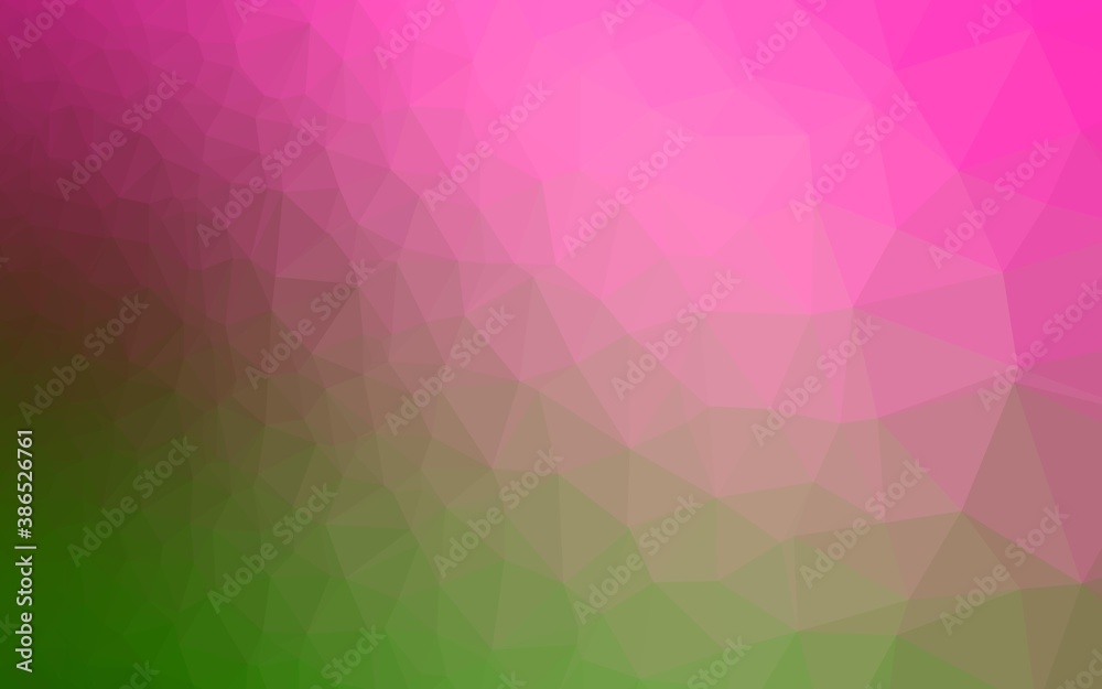 Light Pink, Green vector shining triangular template. Light Pink, Green vector shining triangular template.