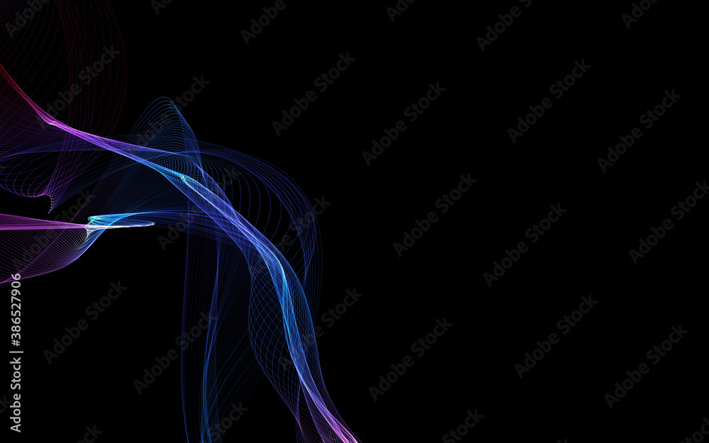 Dark abstract background with a glowing abstract waves Dark abstract background with a glowing abstract waves
