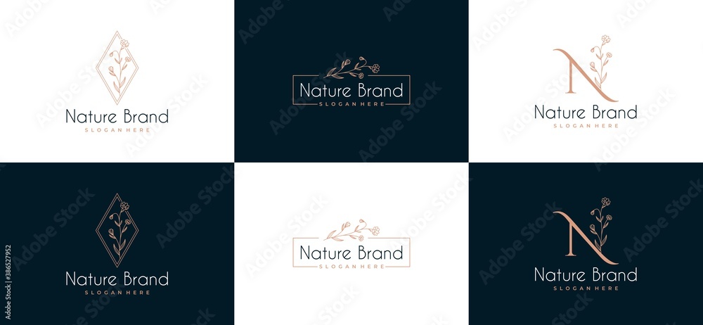 Abstract logo monogram letter N logo