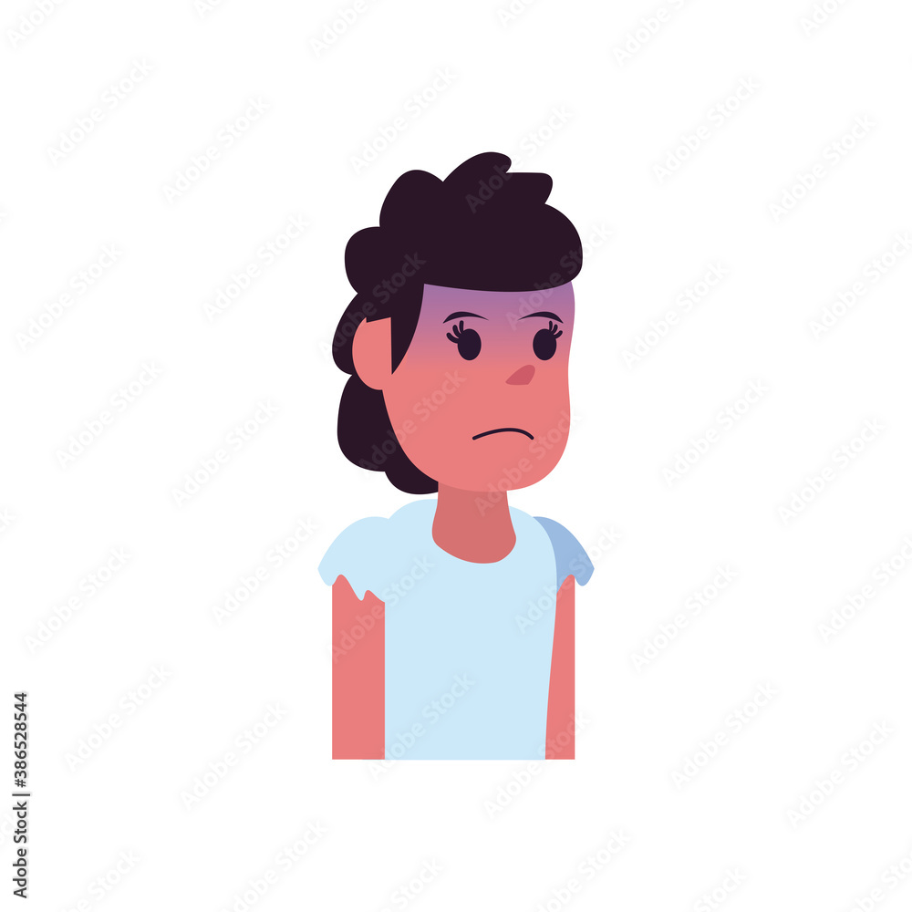 Girl cartoon with fever flat style icon vector design Girl cartoon with fever flat style icon vector design