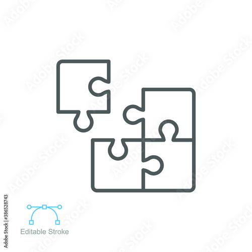 Puzzle solution jigsaw line icon. Editable stroke vector illustration eps10