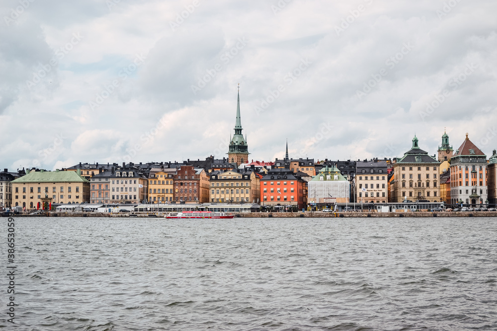 Cloudy city view of Stockholm
