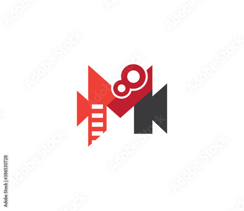 M Alphabet Film industry Logo Design Concept