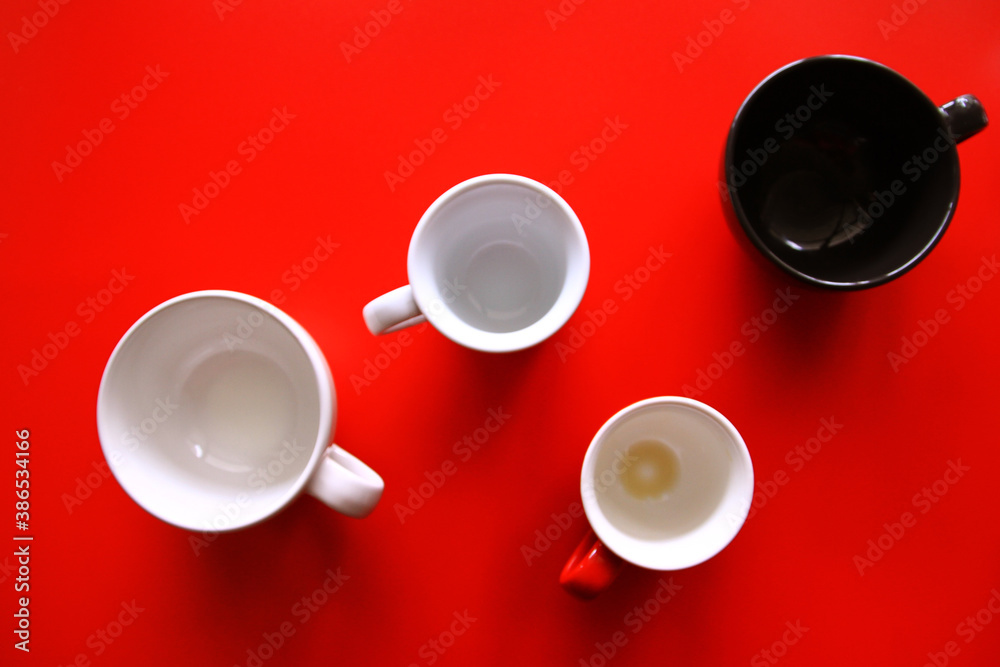 Empty cup of red background Empty cup of red background