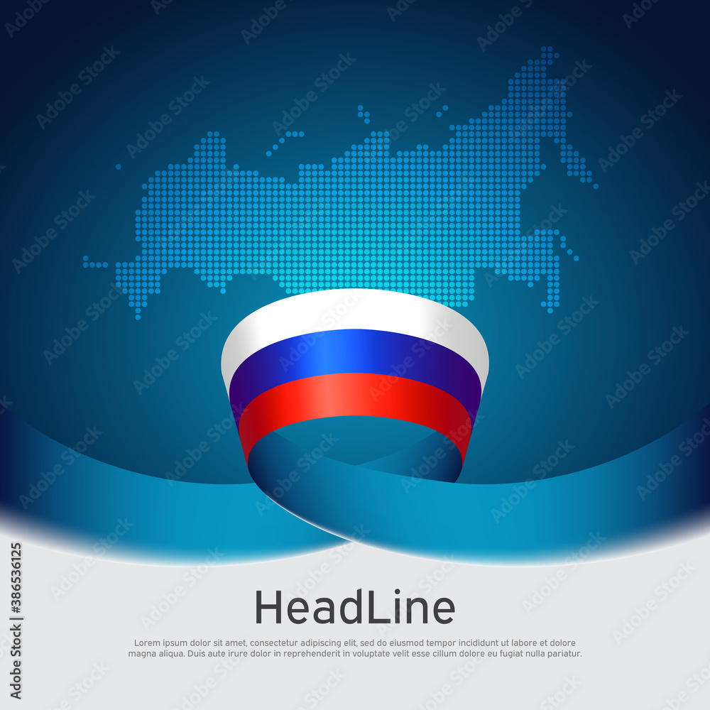 Premium Vector  Map of russia russian flag line of russia