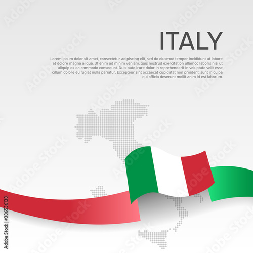 Italy wavy flag and mosaic map on white background. Wavy ribbon color flag of italy. National poster. Vector tricolor design. Business booklet. State italian patriotic banner, cover Free Download Italy wavy flag and mosaic map on white background. Wavy ribbon color flag of italy. National poster. Vector tricolor design. Business booklet. State italian patriotic banner, cover - GFXLoad
