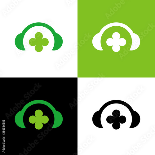 Clover podcast logo design, nature talk icon