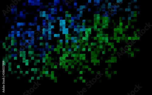 Dark Blue  Green vector backdrop with rectangles  squares.